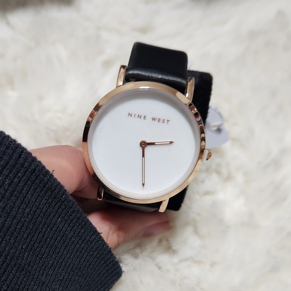 Nine West Jewelry - All Stainless Steel Black Rose Gold Nine West Watch